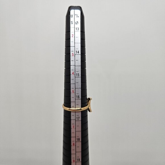 Gold Tone Crescent Moon Ring Size 6 - Picture 6 of 6